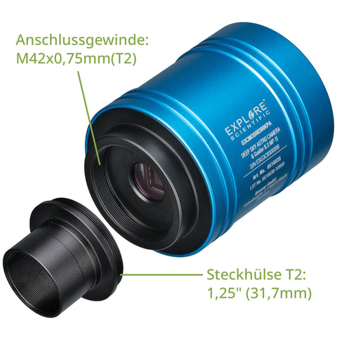 EXPLORE SCIENTIFIC 4K DEEP SKY ASTRO Camera &amp; Guider 8,3 MP II