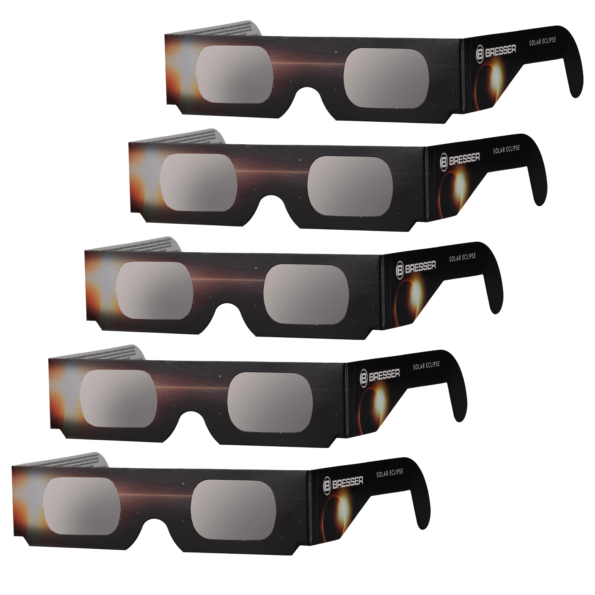 BRESSER Solar Eclipse Glasses (5 pieces) - Design B