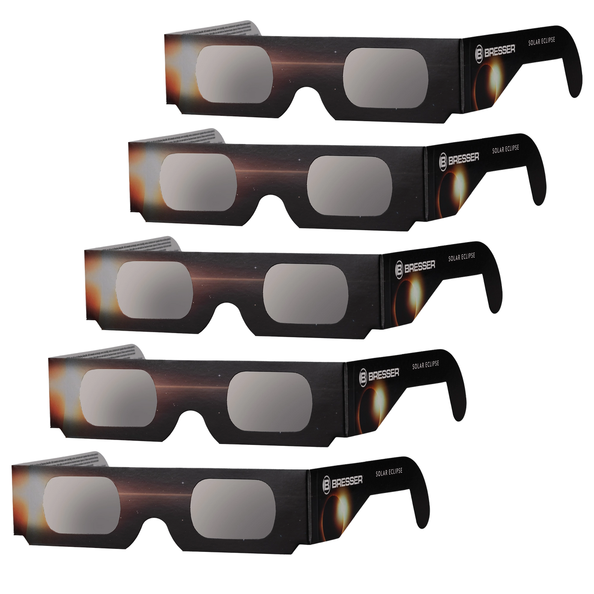 BRESSER Solar Eclipse Glasses (5 pieces) - Design B