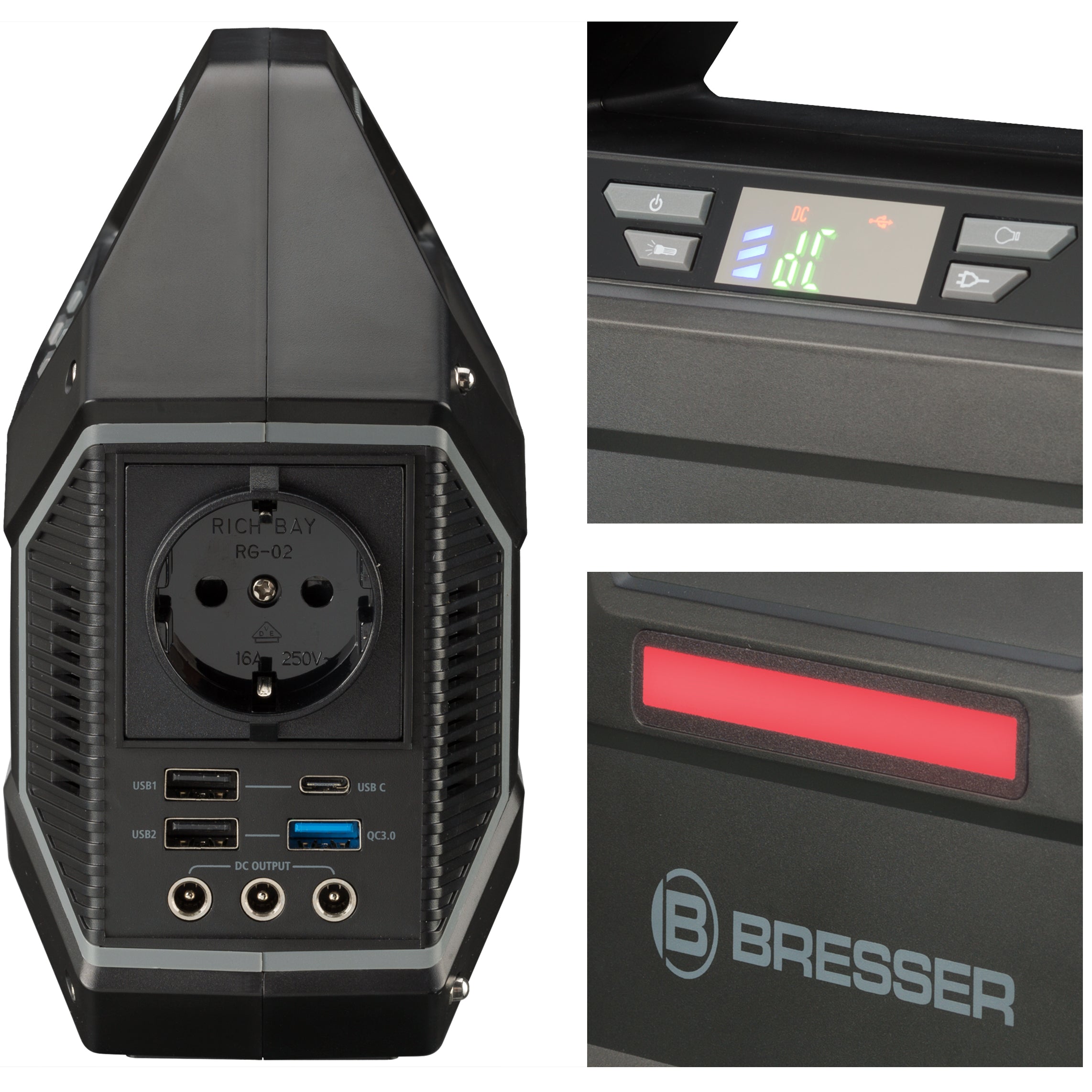 BRESSER Set Portable Power Supply 100W + Solar Panel 40W