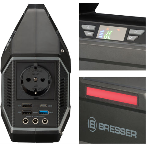 BRESSER Set Portable Power Supply 100W + Solar Panel 40W