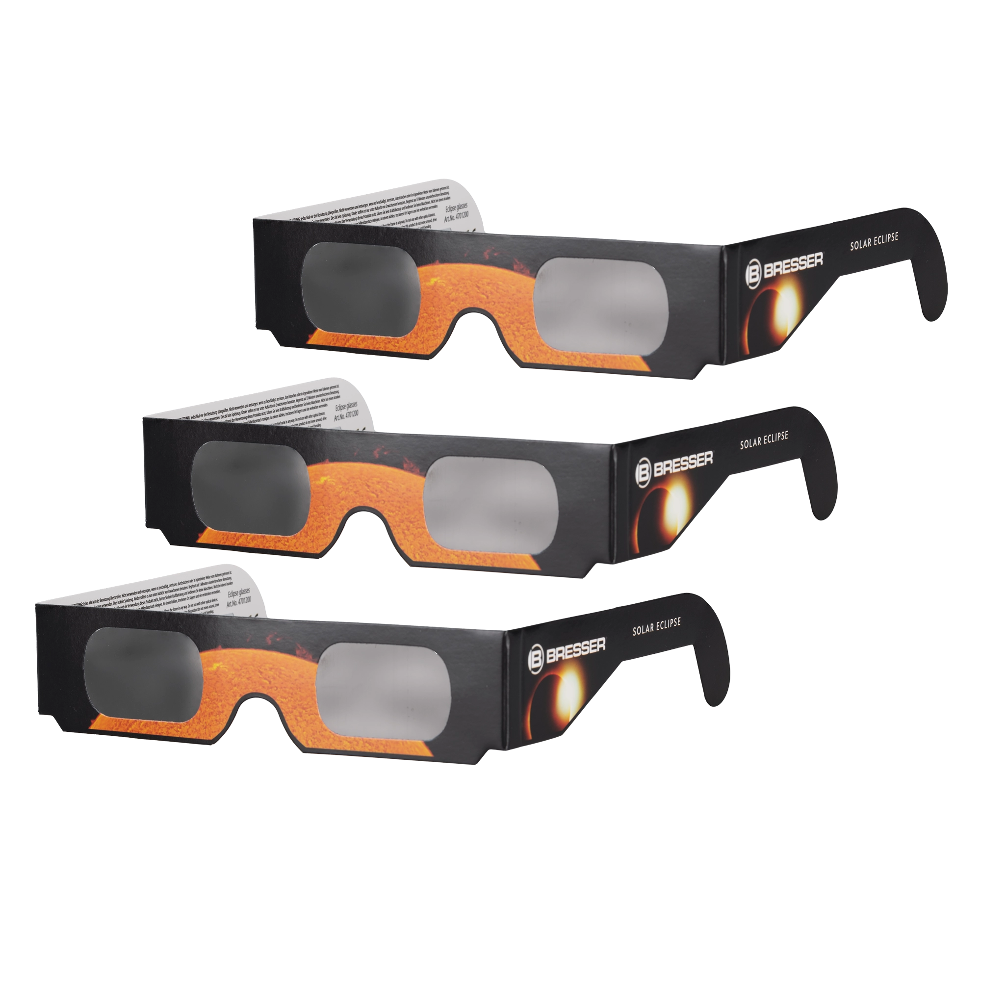 BRESSER Solar Eclipse Glasses (3 pieces) - Design A