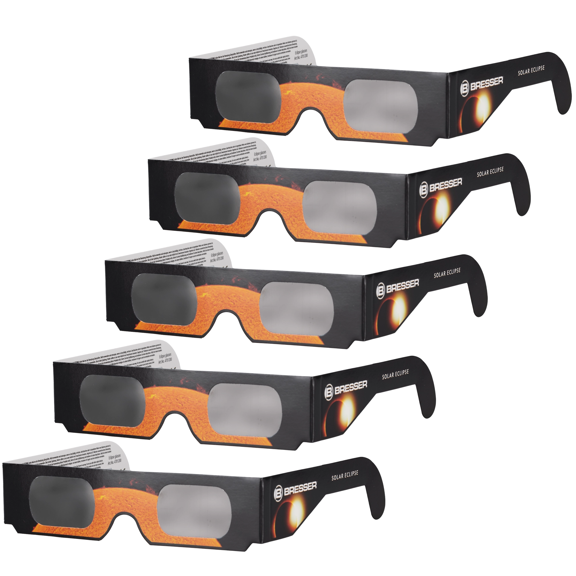 BRESSER Solar Eclipse Glasses (5 pieces) - Design A