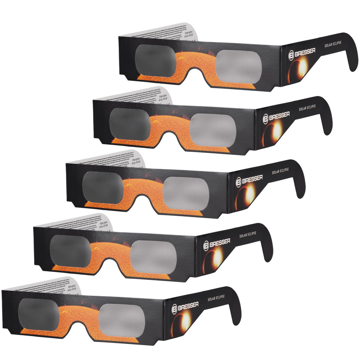 BRESSER Solar Eclipse Glasses (5 pieces) - Design A