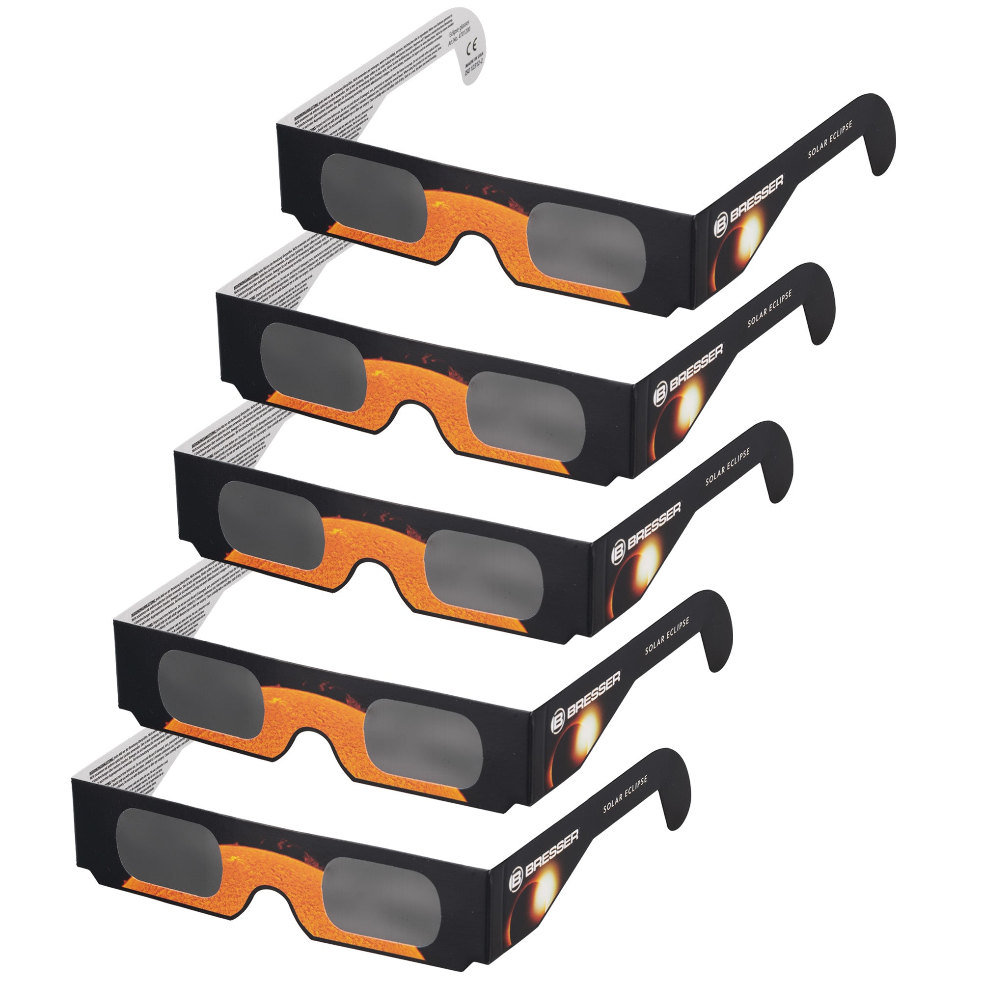 BRESSER Solar Eclipse Glasses (5 pieces) - Design A