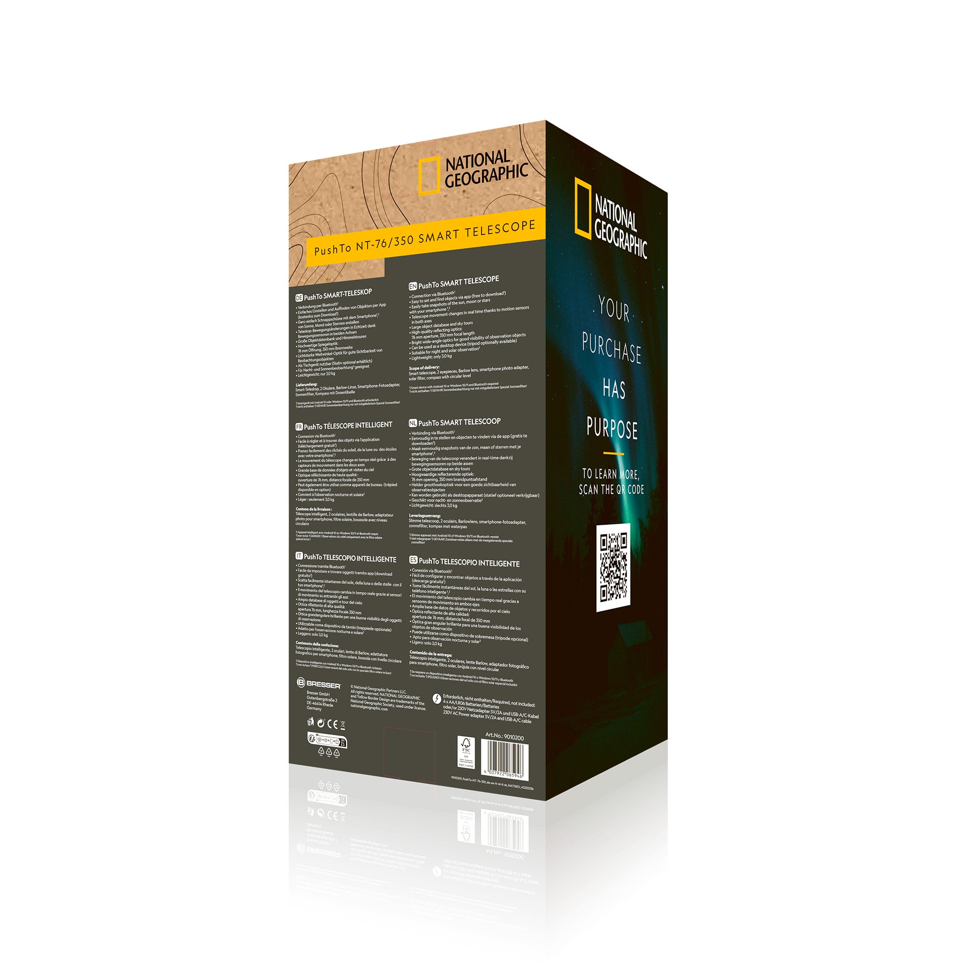 NATIONAL GEOGRAPHIC Smart Telescope PushTo NT-76/350