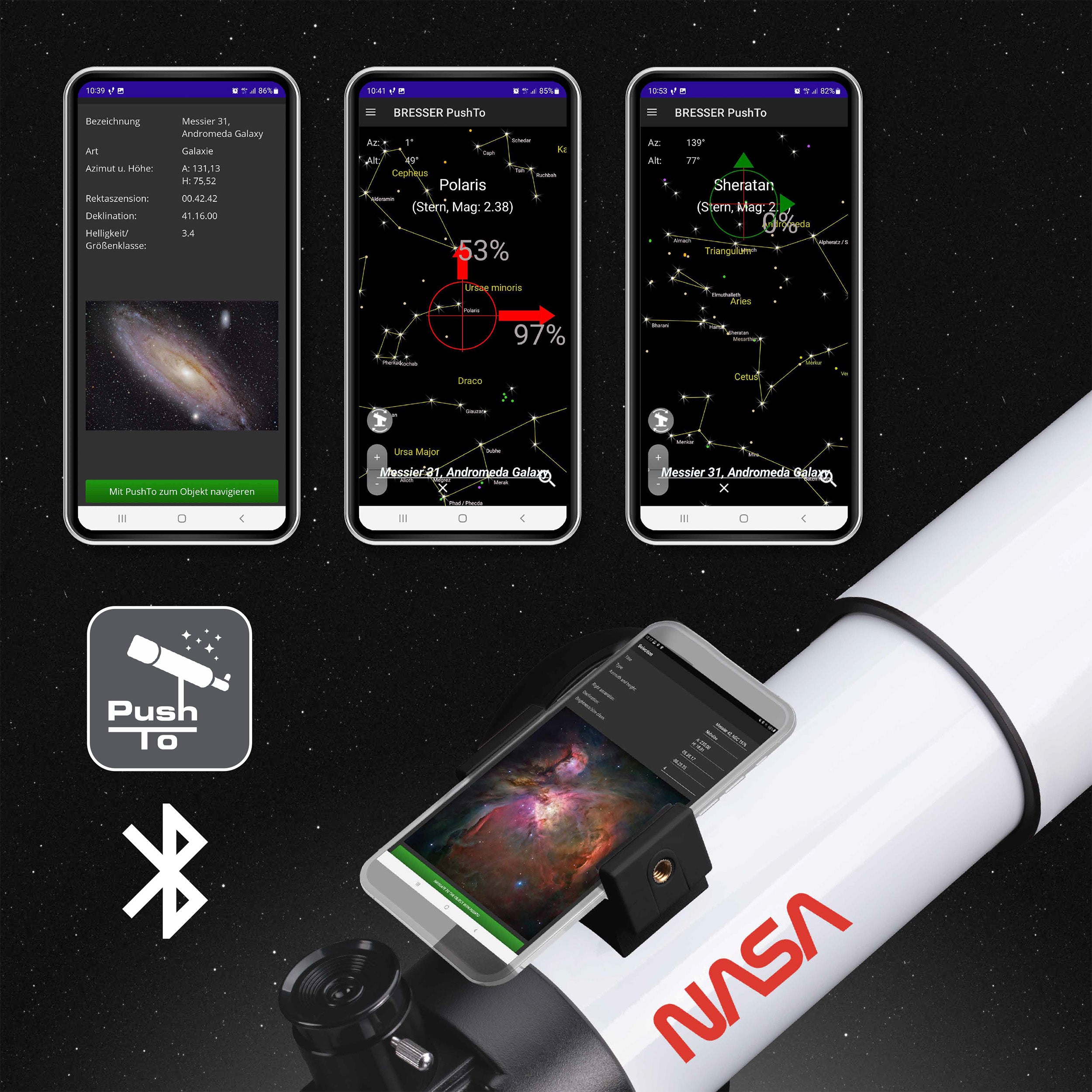 ISA Space Exploration NASA-themed PushTo AR-70/350 Smart Telescope