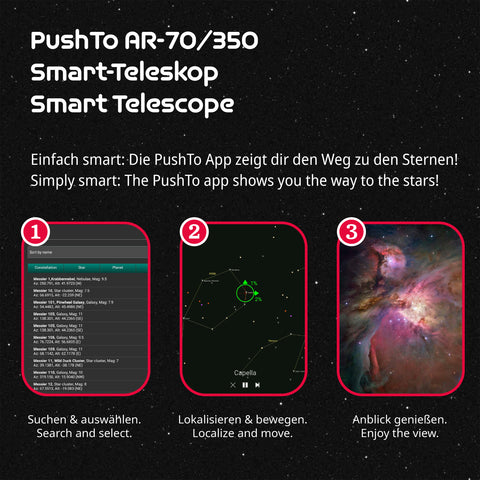 ISA Space Exploration NASA-themed PushTo AR-70/350 Smart Telescope