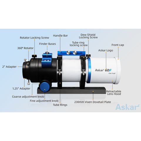 Askar 60F Flatfield - apokromatski refraktor AP 60/408 (6)