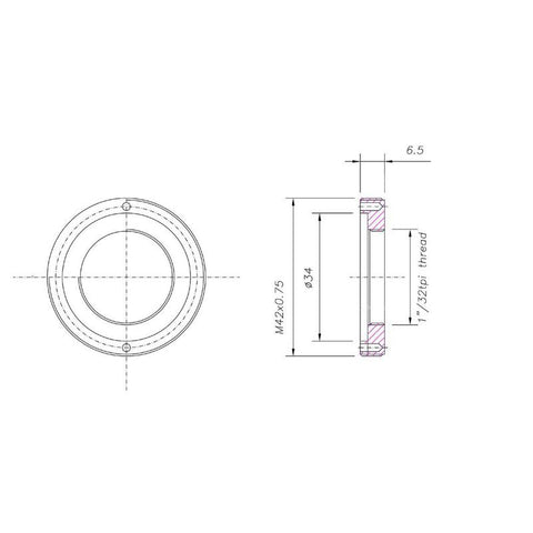 Baader projekcijski adapter C-Mount 1 palec na T2 (2)