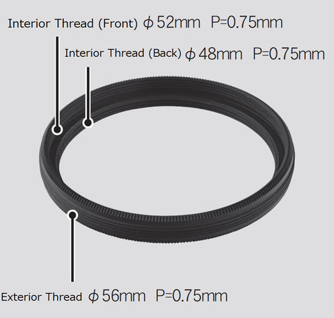 Vixen M56 filter adapter for M48mm and M52mm filter thread