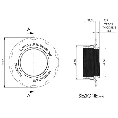 PrimaLuceLab adapter M60 na M54 za ESATTO 2" LP (2)