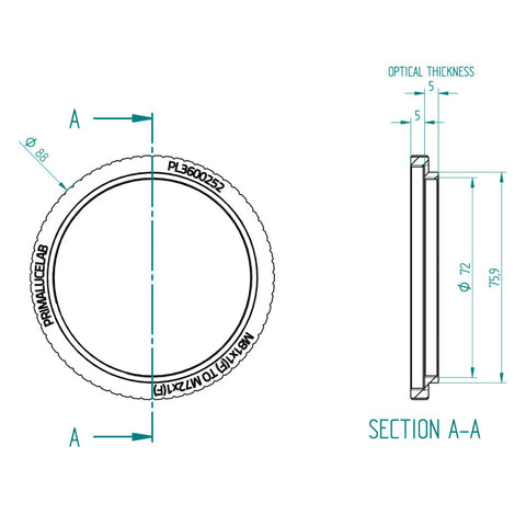 PrimaLuceLab adapter M81 na M72 za ESATTO 3" in ARCO 3" (2)