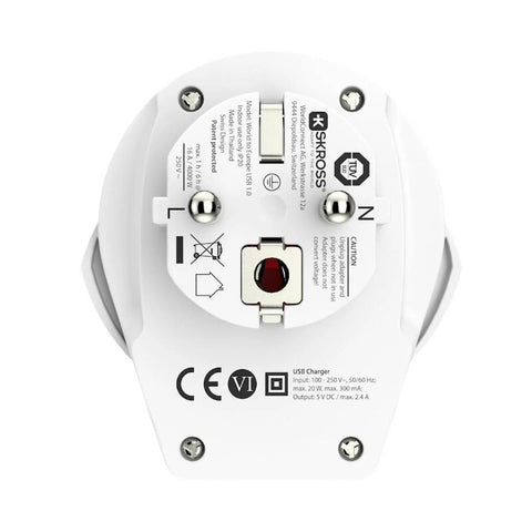 Skross potovalni adapter svet - Evropa z USB izhodom (2)