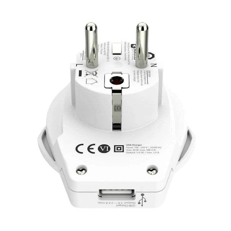 Skross potovalni adapter svet - Evropa z USB izhodom (5)