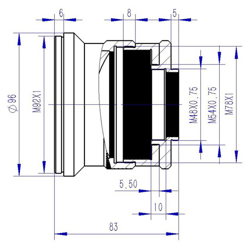TS Optics ploščilec polja 1,0x M92, apo nad 900 mm (2)