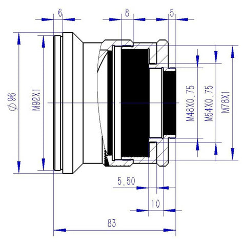 TS Optics ploščilec polja 1,0x M92, apo nad 900 mm (2)