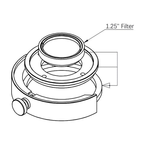 ZWO adapterski obroč 1,25" na 2" za filtrski predal (3)