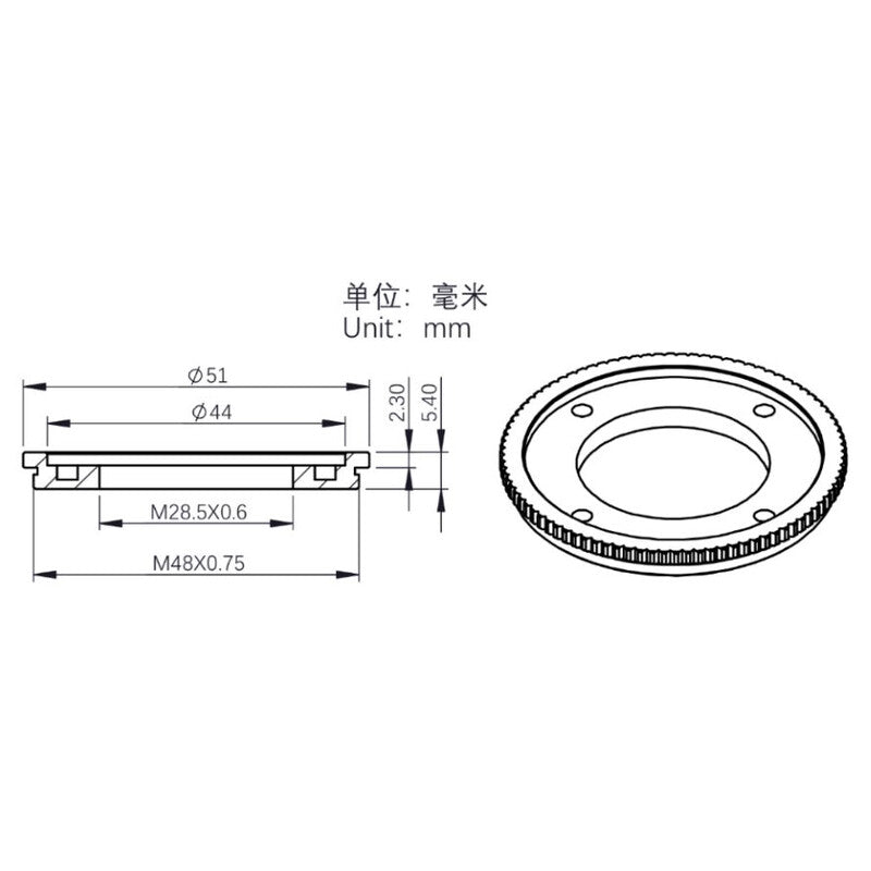ZWO adapterski obroč 1,25" na 2" za filtrski predal (2)