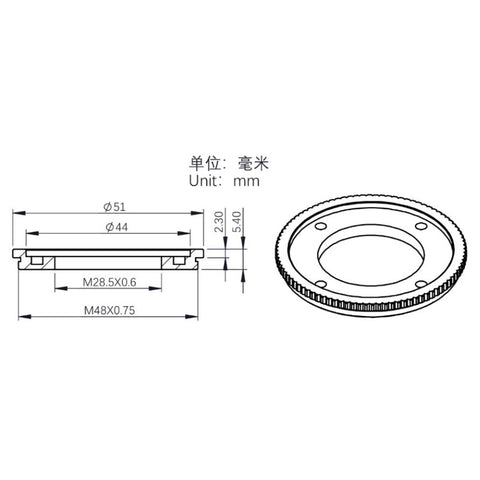 ZWO adapterski obroč 1,25" na 2" za filtrski predal (2)