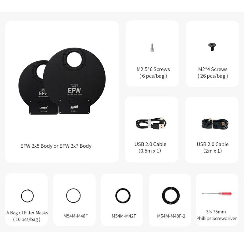 ZWO filtrsko kolo EFW za pet filtrov 2" (2)