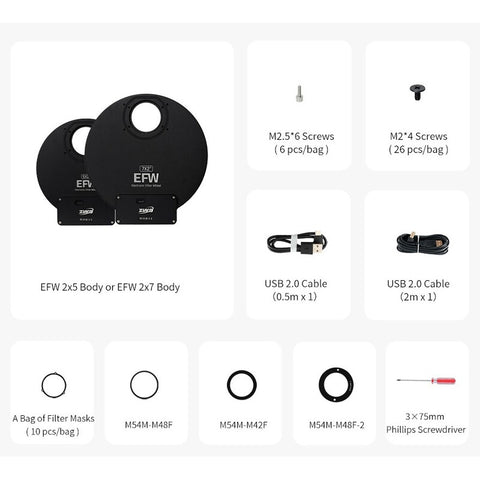 ZWO filtrsko kolo EFW za pet filtrov 2" (2)