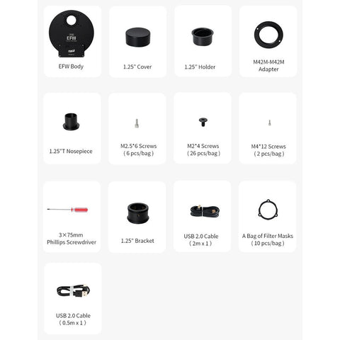 ZWO filtrsko kolo EFW za sedem filtrov 36 mm (2)