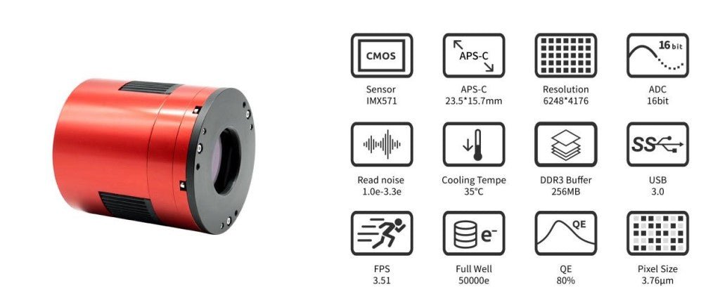 ASI ZWO 2600 MM PRO Monocromatica Astrokamera - Starfy.si
