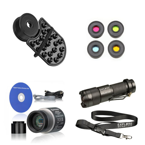 Kompakten in enostaven računalniški teleskop BRESSER Automatik 80/400 Goto Telescope Starter Kit z dodatnimi dodatki - Starfy.si