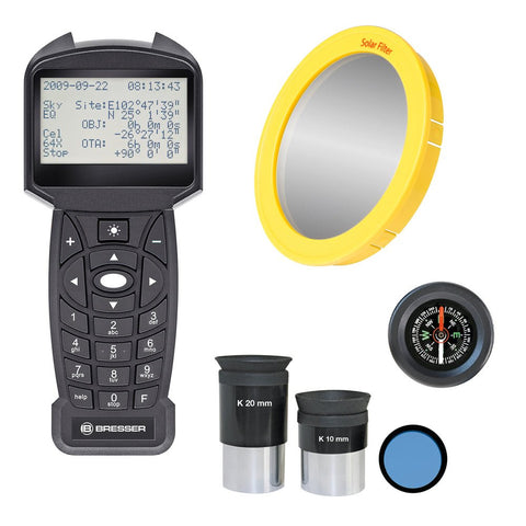 Kompakten in enostaven računalniški teleskop BRESSER Automatik 80/400 Goto Telescope Starter Kit z dodatnimi dodatki - Starfy.si