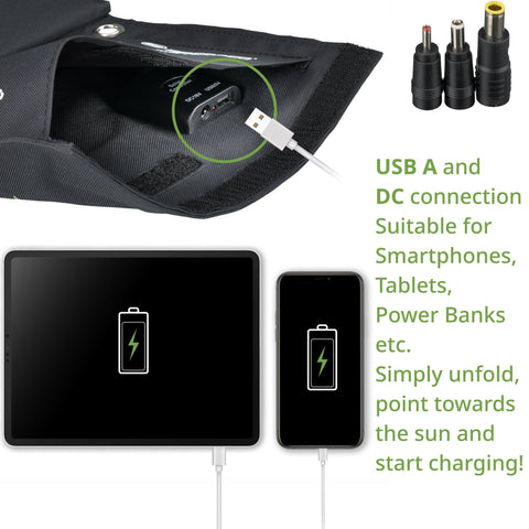 Mobilni solarni polnilnik BRESSER 21 W z USB in DC izhodom - Starfy.si