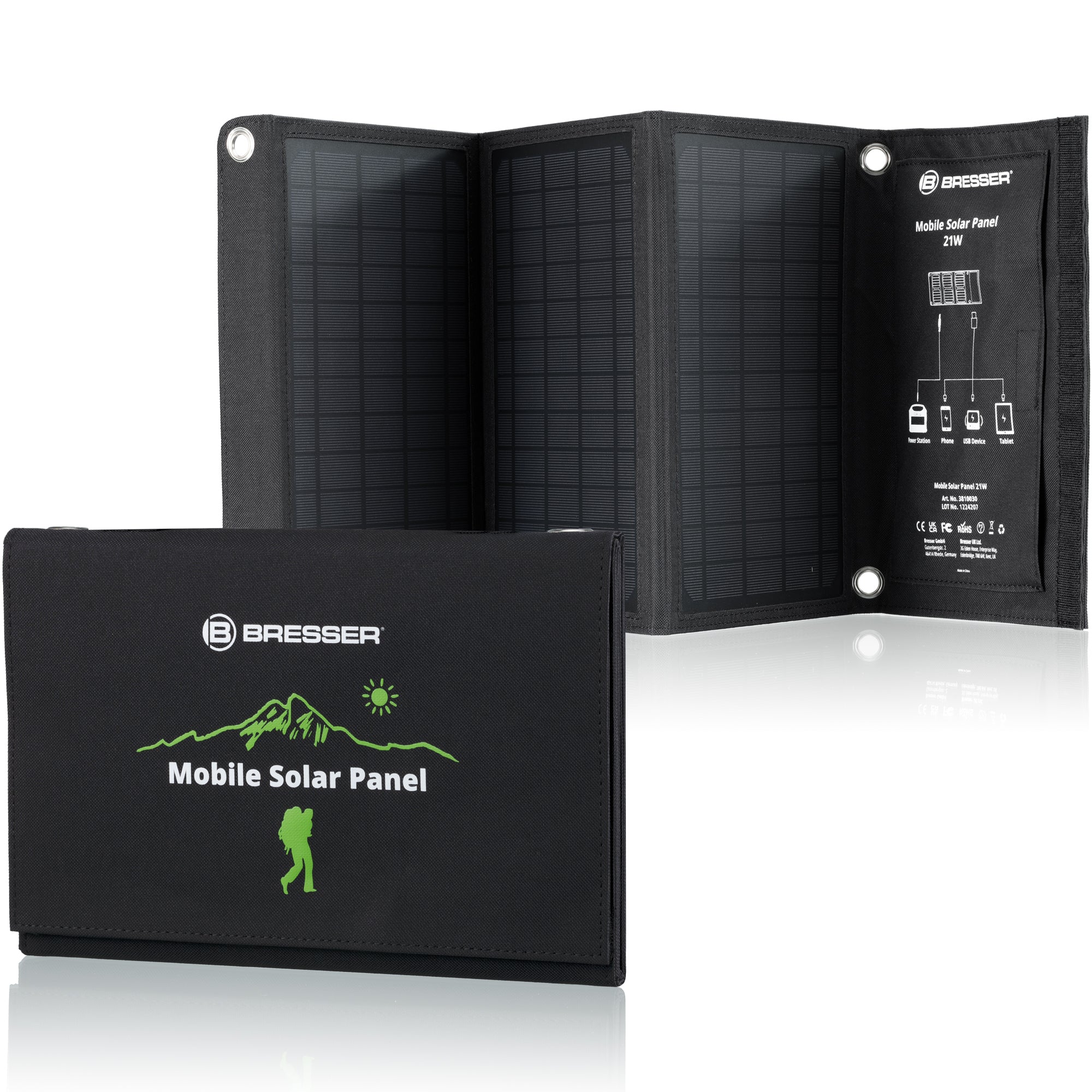 Mobilni solarni polnilnik BRESSER 21 W z USB in DC izhodom - Starfy.si