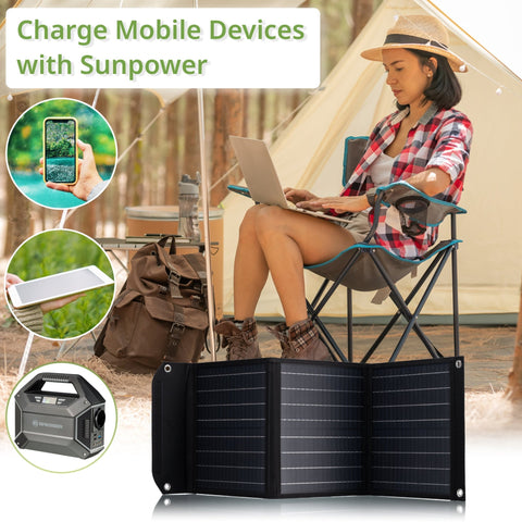 Mobilni solarni polnilnik BRESSER 40W z USB in DC izhodom - Starfy.si