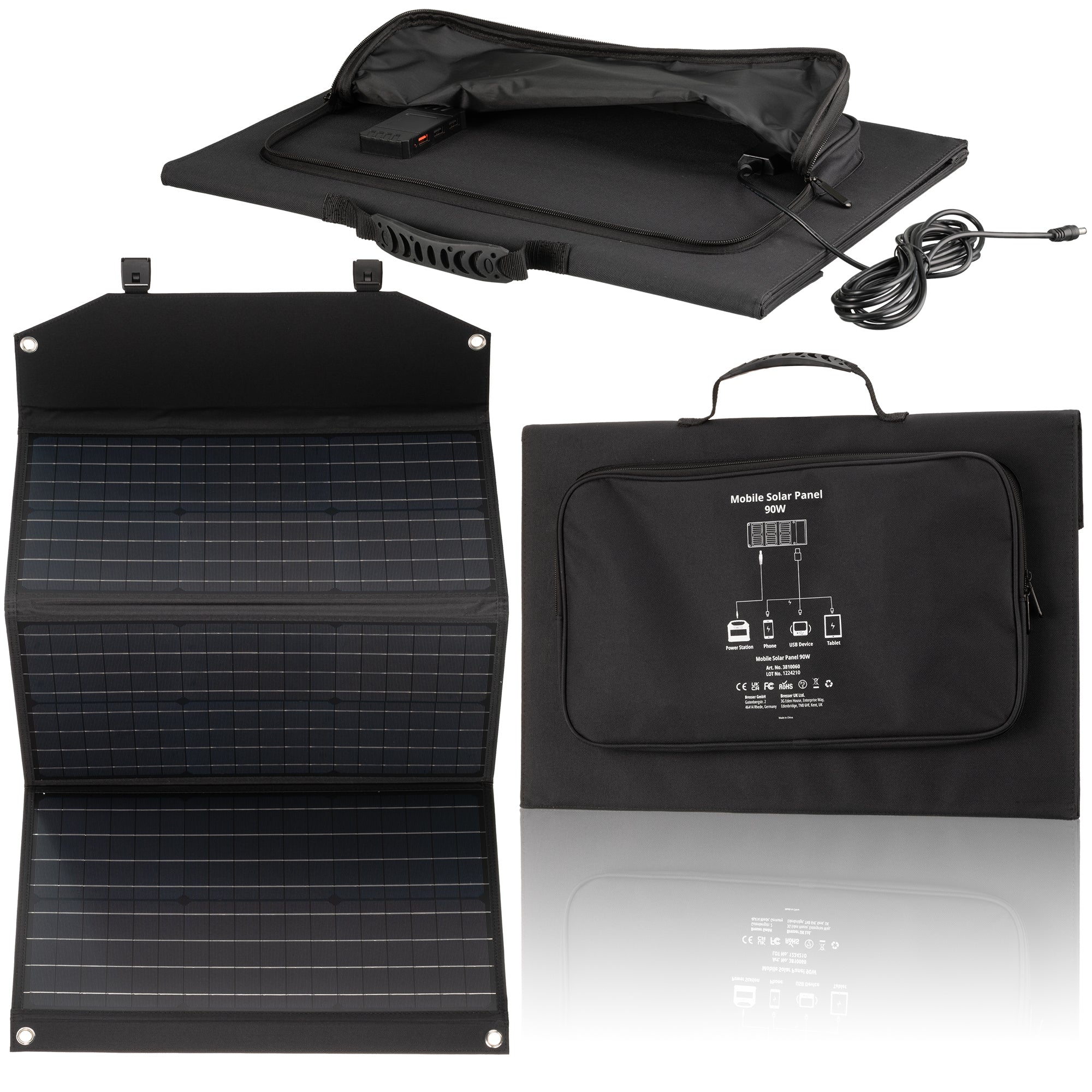 Mobilni solarni polnilnik BRESSER 90 W z USB in DC izhodom - Starfy.si
