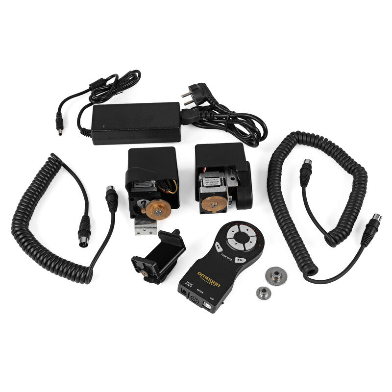 Omegon Mount EQ-500 X s sledilnim motorjem in polarnim iskalom montaža - Starfy.si