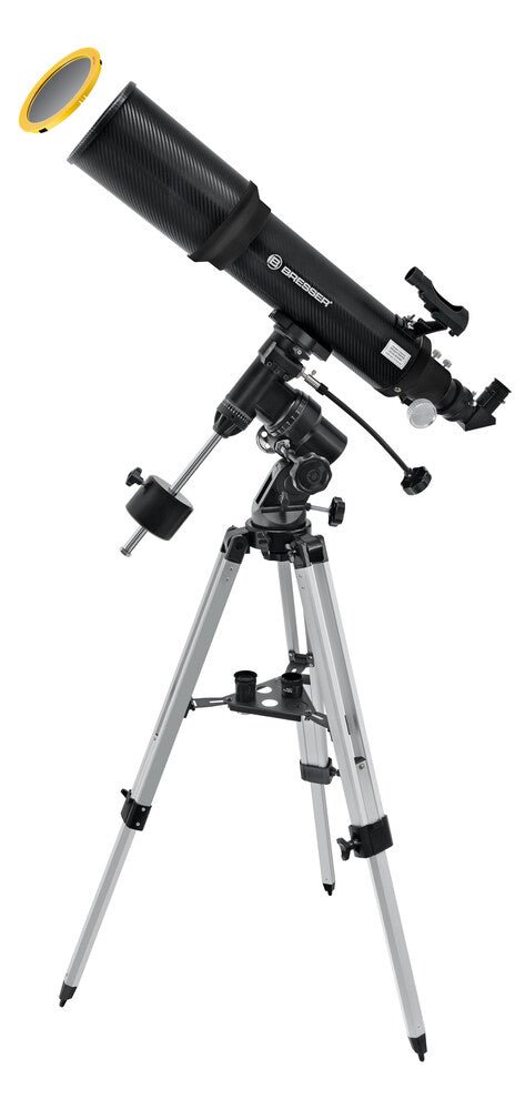 Refraktorski teleskop z adapterjem za pametni telefon in sončnim filtrom BRESSER Polaris-II 102/600 EQ3 - Starfy.si